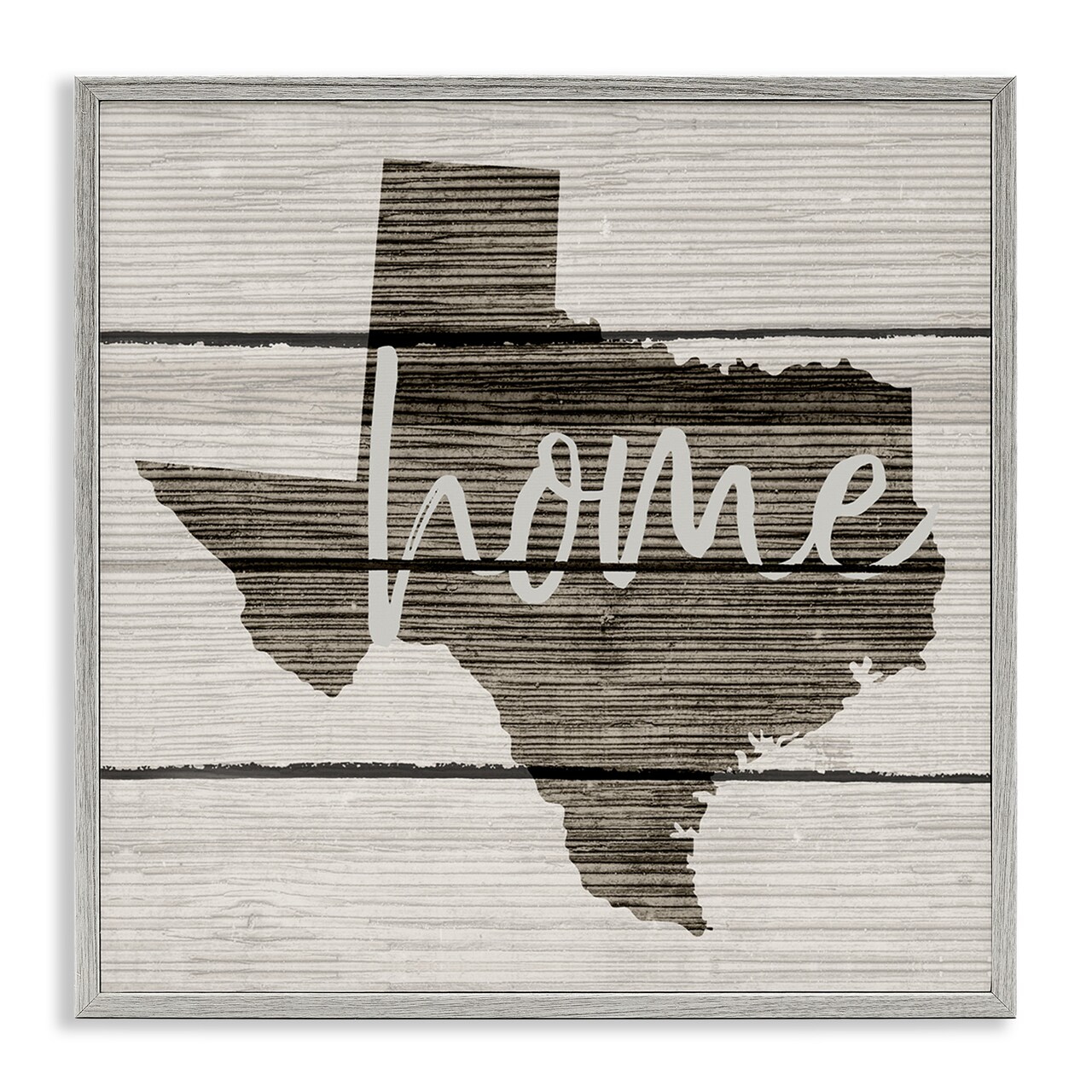 Stupell Industries Texas Rustic Typography Map Framed Giclee Art
